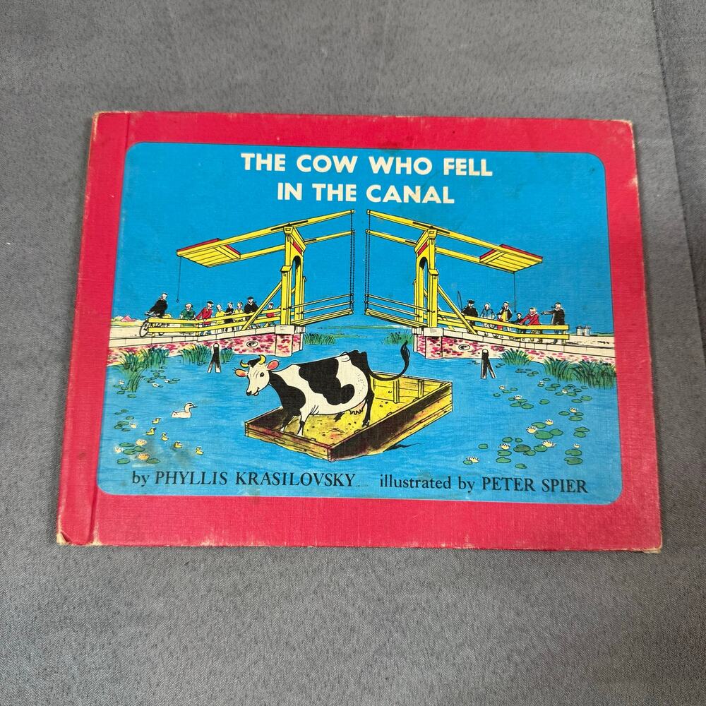 The Cow Who Fell in Canal Peter Spier Krasilovsky Vintage Hardcover Book 1957